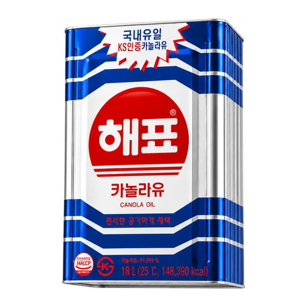 해표 카놀라유 18L 업소용 식용유 제품 사진