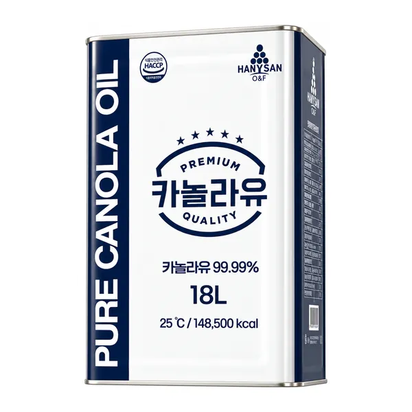 한산 프리미엄 카놀라유 18L 업소용 식용유 제품 사진