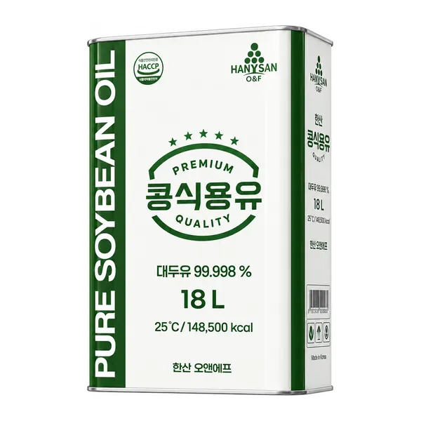 한산 콩식용유 18L 업소용 식용유 제품 사진